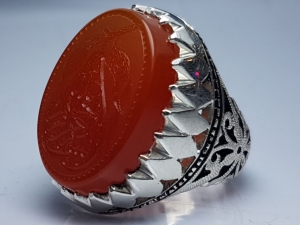انگشتر عقیق خطی 