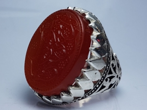 انگشتر عقیق خطی 
